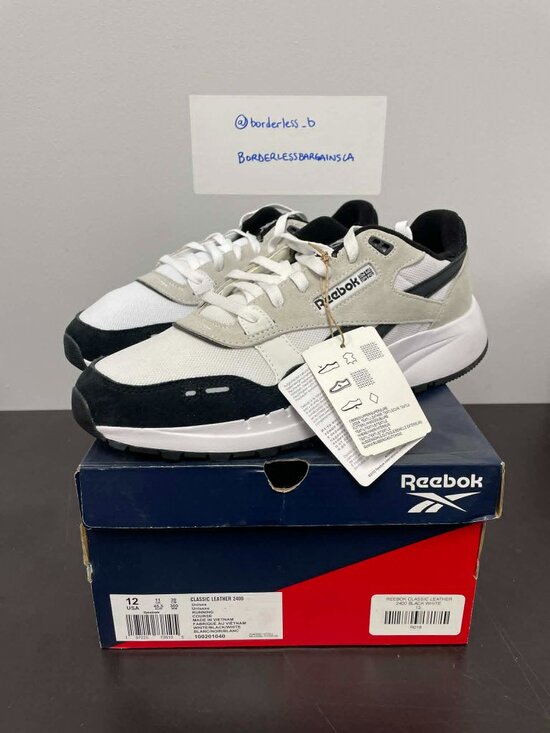 Reebok Other - Men's Reebok Classic Leather 2400 Black/White (100201040) - Size US 12